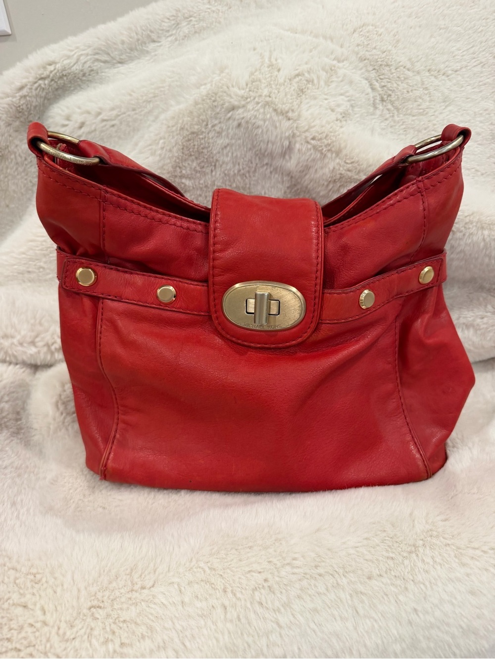 Red Michael Kors hobo bag vintage y2k